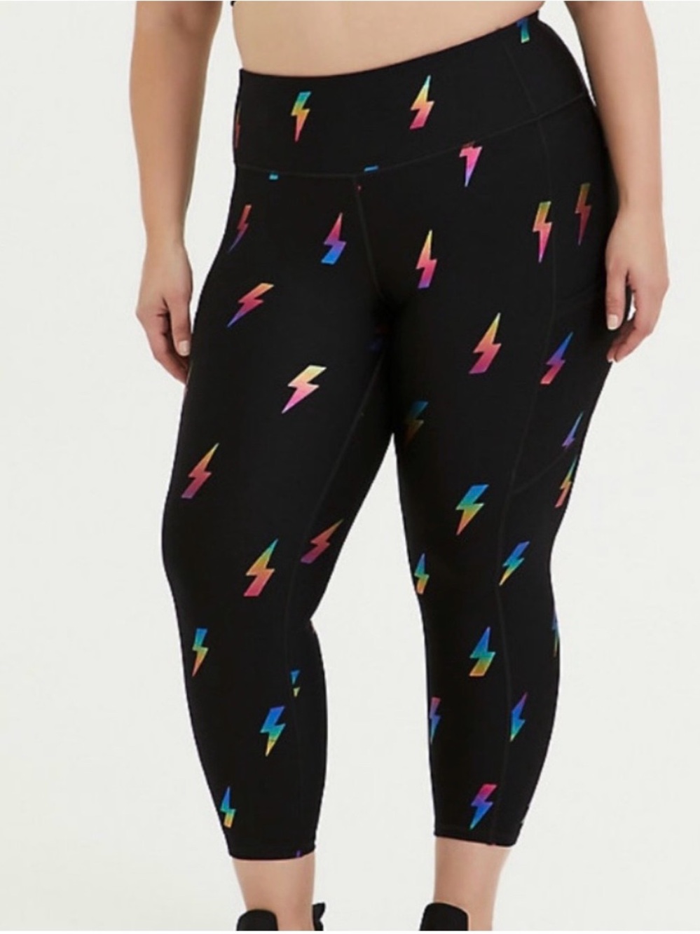Torrid Black & Rainbow Lightning Bolt Leggings 2